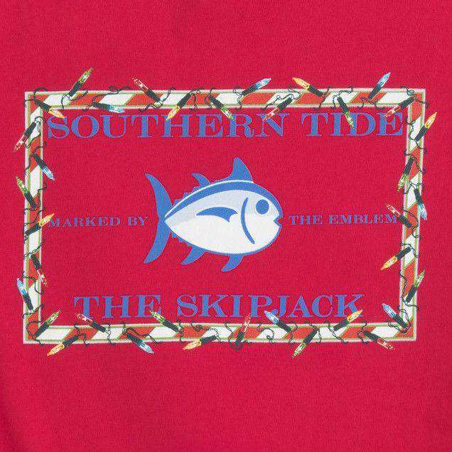 Holiday Skipjack Long Sleeve Tee Shirt in Port Side Red by Southern Tide - Country Club Prep