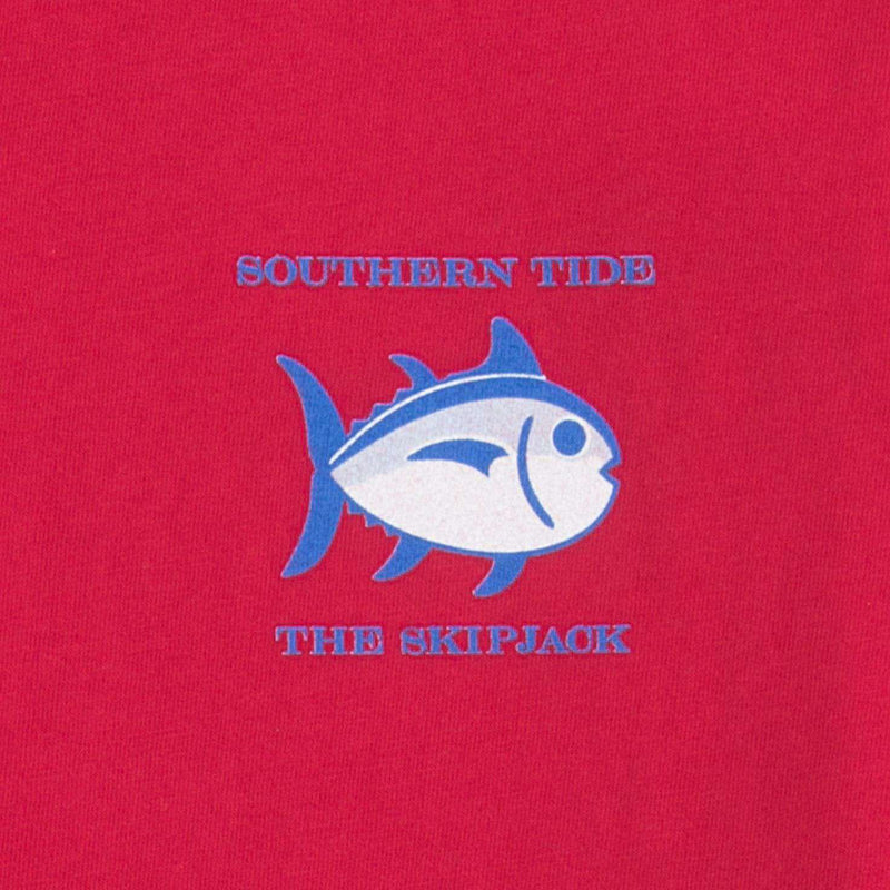 Holiday Skipjack Long Sleeve Tee Shirt in Port Side Red by Southern Tide - Country Club Prep