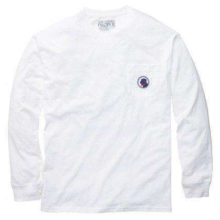 House Rules Long Sleeve Tee in White by Southern Proper - Country Club Prep