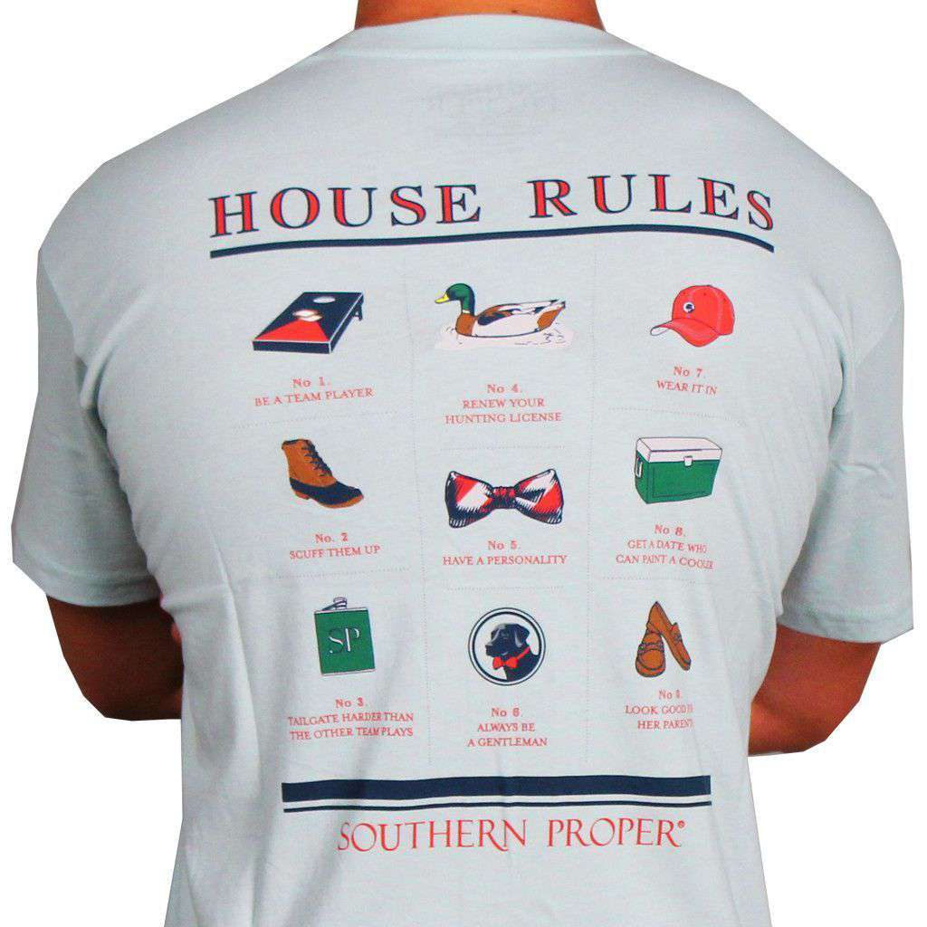 House Rules Tee in Aqua by Southern Proper - Country Club Prep