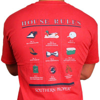 House Rules Tee in Red by Southern Proper - Country Club Prep