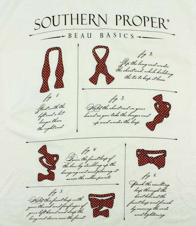 How to Tie a Bow Tie Tee in White by Southern Proper - Country Club Prep