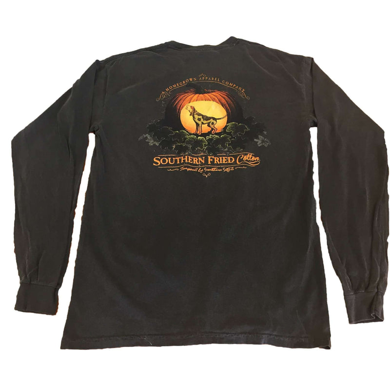 Howl O'Lantern Long Sleeve Tee in Black by Southern Fried Cotton - Country Club Prep