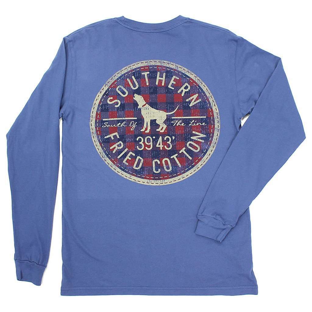 Howlin On The Plain Long Sleeve Tee Shirt in China Blue by Southern Fried Cotton - Country Club Prep