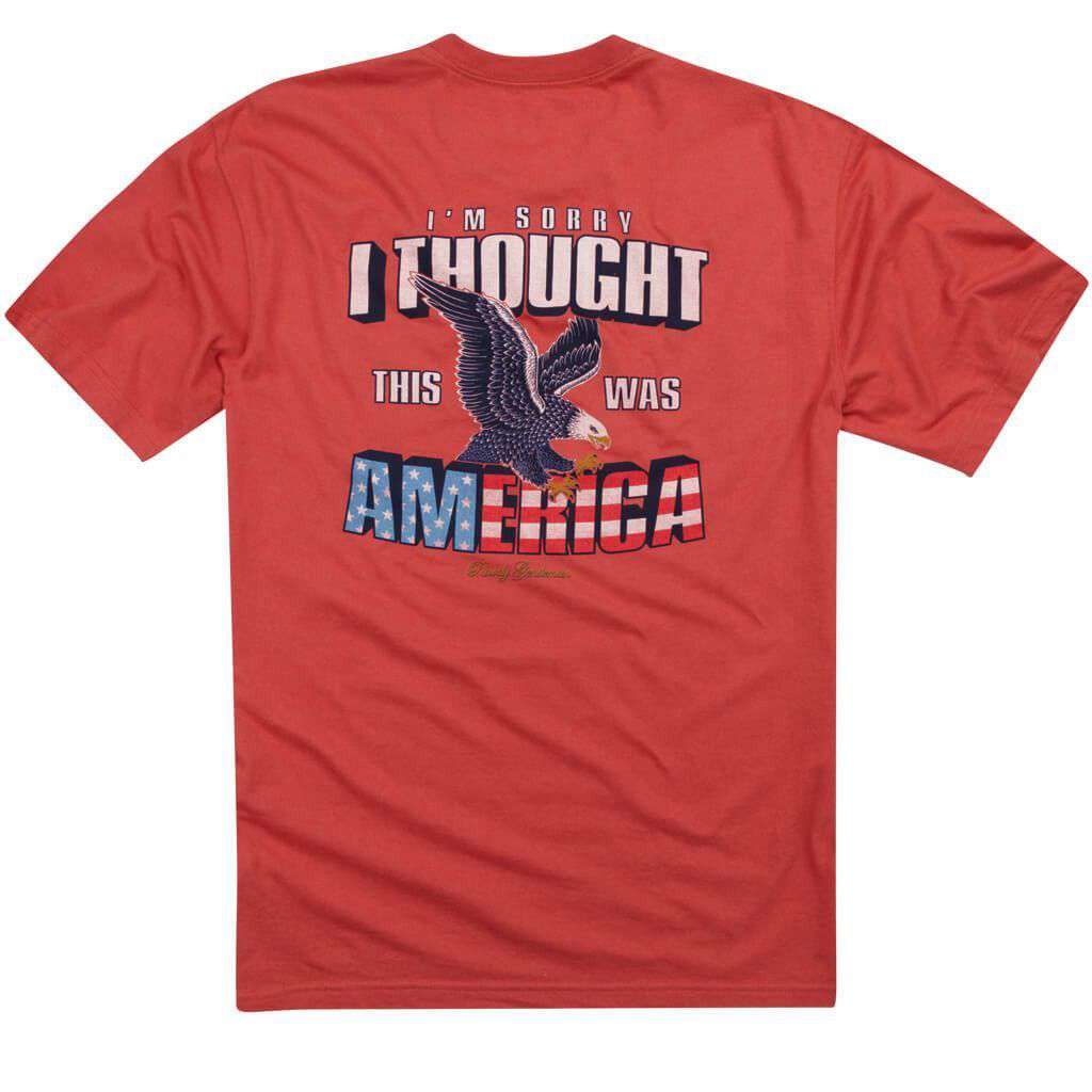 I'm Sorry I Thought This Was America Short Sleeve Pocket Tee in Hot Sauce by Rowdy Gentleman - Country Club Prep