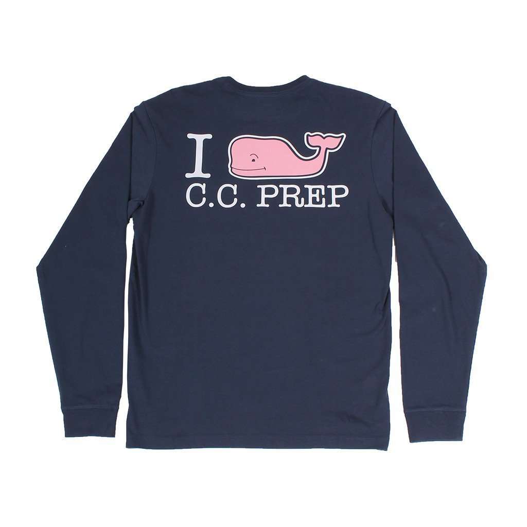 I Whale CC Prep Long Sleeve Tee Shirt in Blue Blazer by Vineyard Vines - Country Club Prep