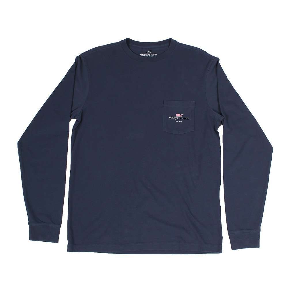 Vineyard Vines I Whale CC Prep Long Sleeve Tee Shirt in Blue Blazer Country Club Prep