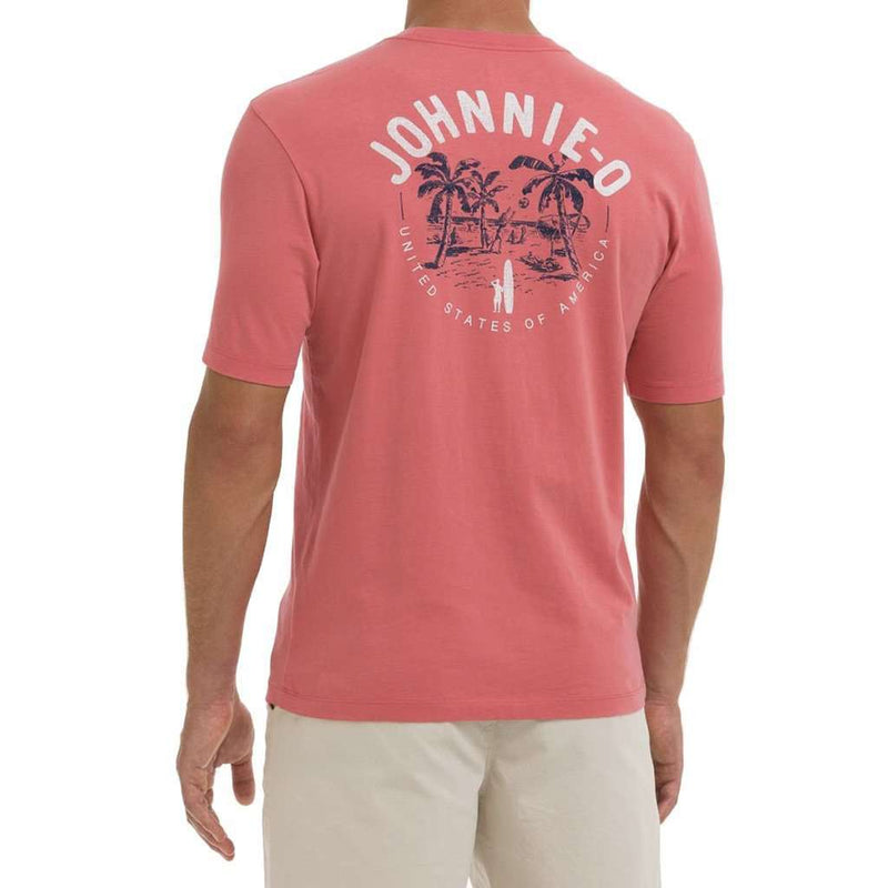 Island Life Pocket Tee Shirt in Coral Reefer by Johnnie-O - Country Club Prep