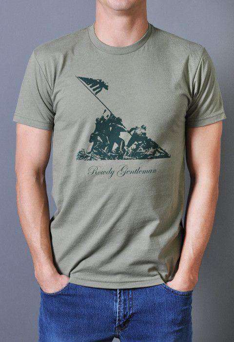 Iwo Jima Vintage Tee in Light Olive by Rowdy Gentleman - Country Club Prep