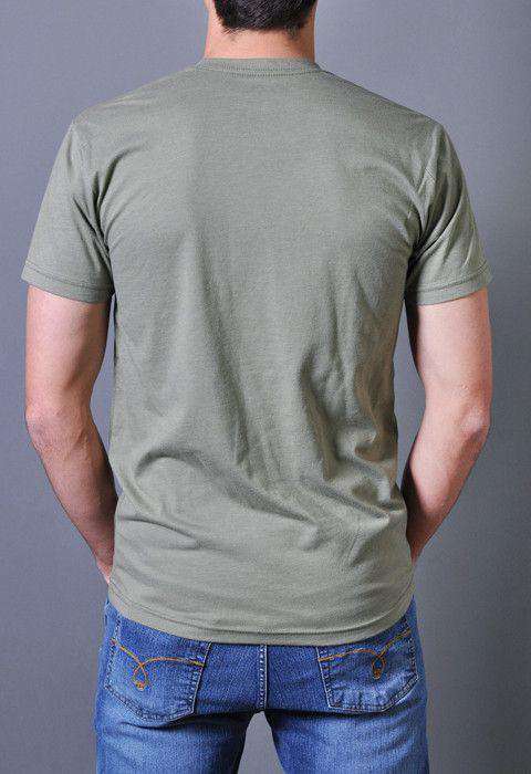 Iwo Jima Vintage Tee in Light Olive by Rowdy Gentleman - Country Club Prep