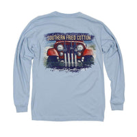 Jeepin' On the Coast Long Sleeve Tee in Southern Sky by Southern Fried Cotton - Country Club Prep