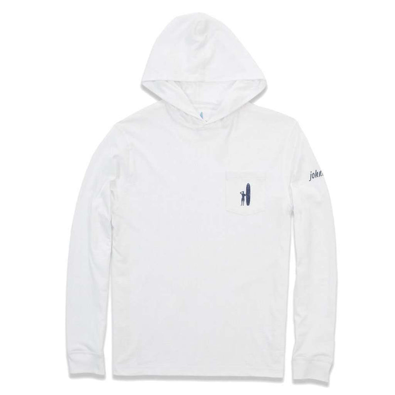 Jetty Long Sleeve Hooded Tee in White by Johnnie-O - Country Club Prep