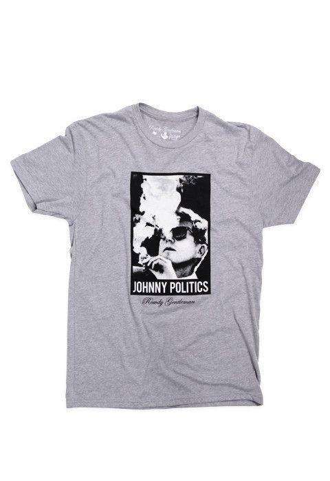 Johnny Politics Short Sleeve Vintage Tee in Heathered Grey by Rowdy Gentleman - Country Club Prep