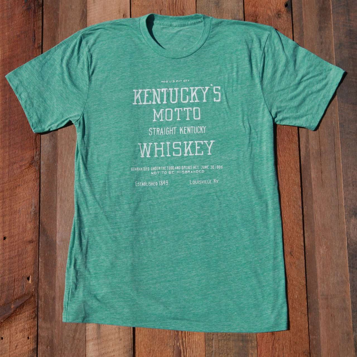 Kentucky's Motto Tee in Green by Pappy Van Winkle - Country Club Prep
