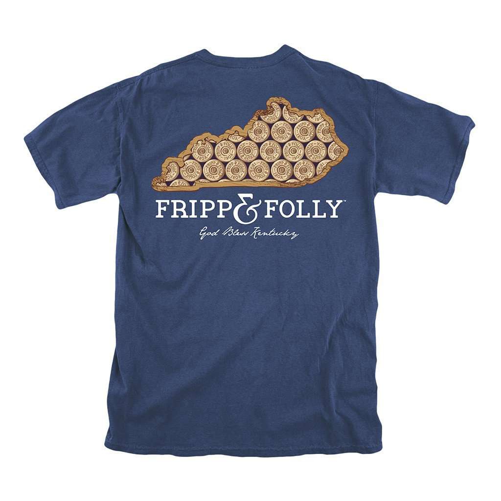 Kentucky Shotgun Shell Tee in True Navy by Fripp & Folly - Country Club Prep