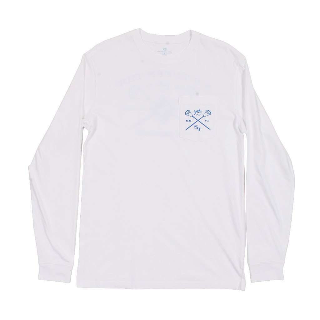 Lacrosse Long Sleeve Tee Shirt in White by Southern Tide - Country Club Prep