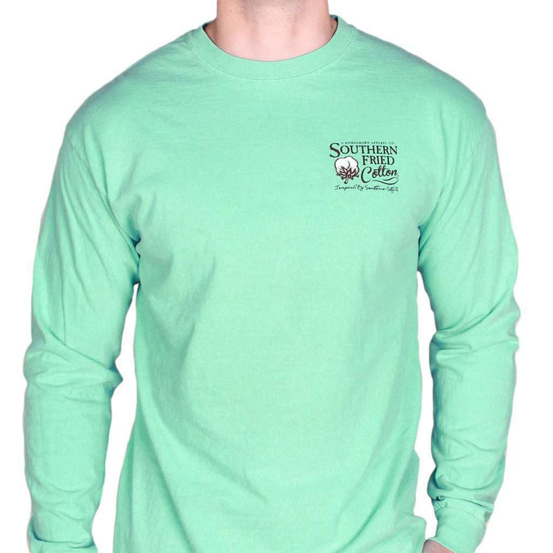 Liberty Shell Long Sleeve Pocket Tee in Chalky Mint by Southern Fried Cotton - Country Club Prep