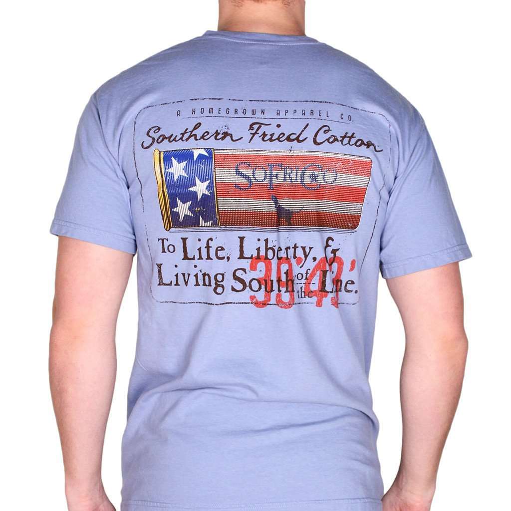 Liberty Shell Pocket Tee in Washed Denim by Southern Fried Cotton - Country Club Prep