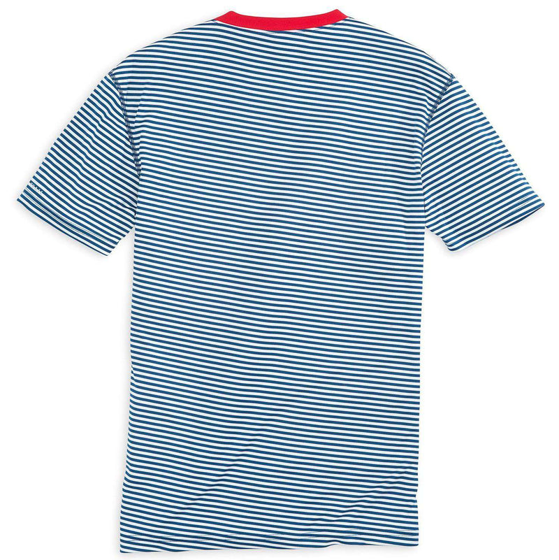 Liberty Stripe Performance Tee Shirt in Yacht Blue by Southern Tide - Country Club Prep