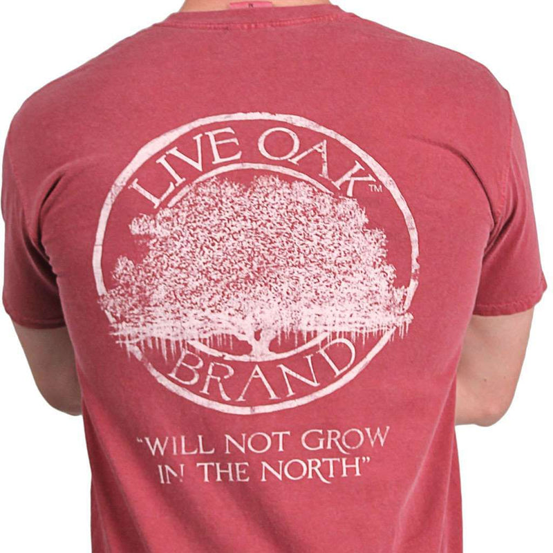 Live Oak Logo Short Sleeve Pocket Tee in Brick by Live Oak - Country Club Prep