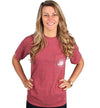 Live Oak Logo Short Sleeve Pocket Tee in Brick by Live Oak - Country Club Prep