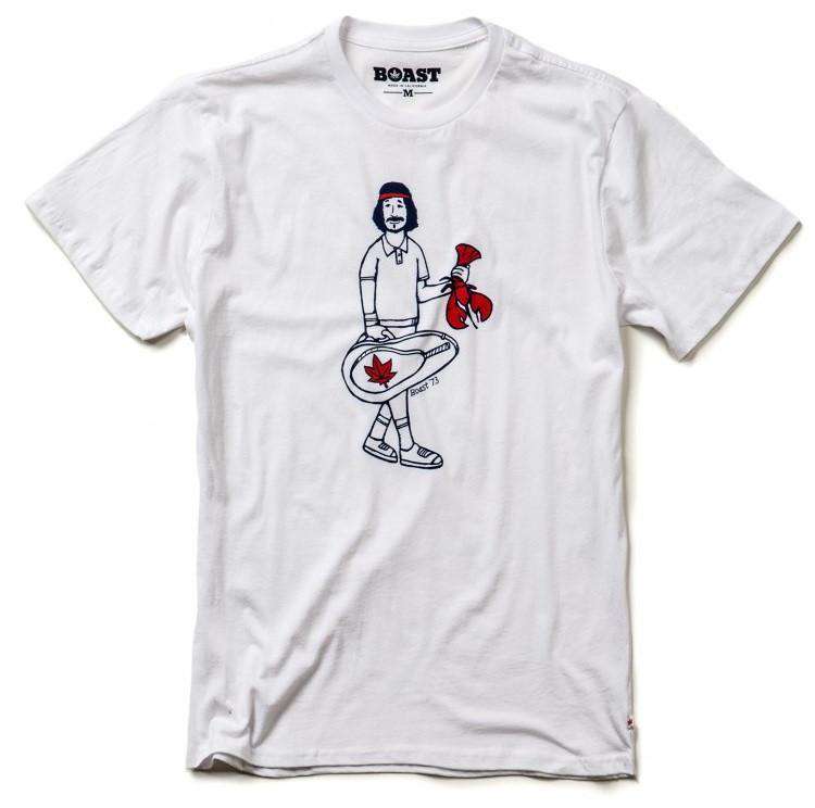 Lobsterman Tee in White by Boast - Country Club Prep