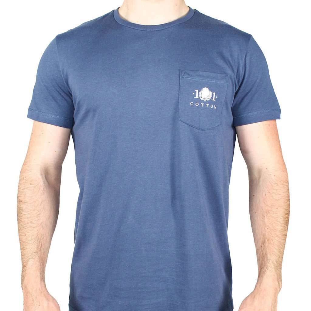Logo Pocket Tee in Navy by Cotton 101 - Country Club Prep
