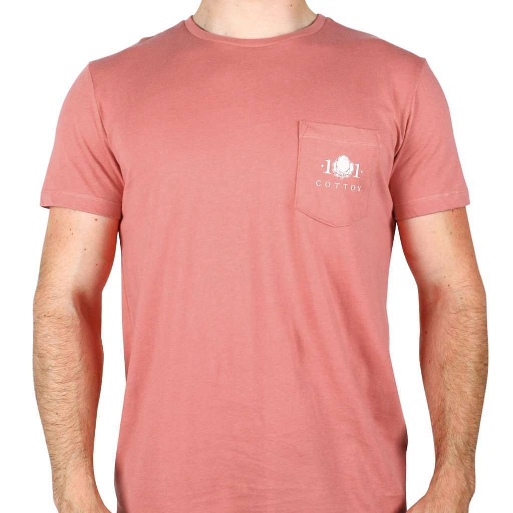 Logo Pocket Tee in Rustic Red by Cotton 101 - Country Club Prep