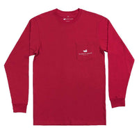 Long Sleeve Alabama Backroads Collection Tee in Crimson by Southern Marsh - Country Club Prep