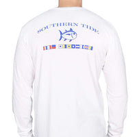 Long Sleeve CCP Nautical Flags Tee Shirt in Classic White by Southern Tide - Country Club Prep