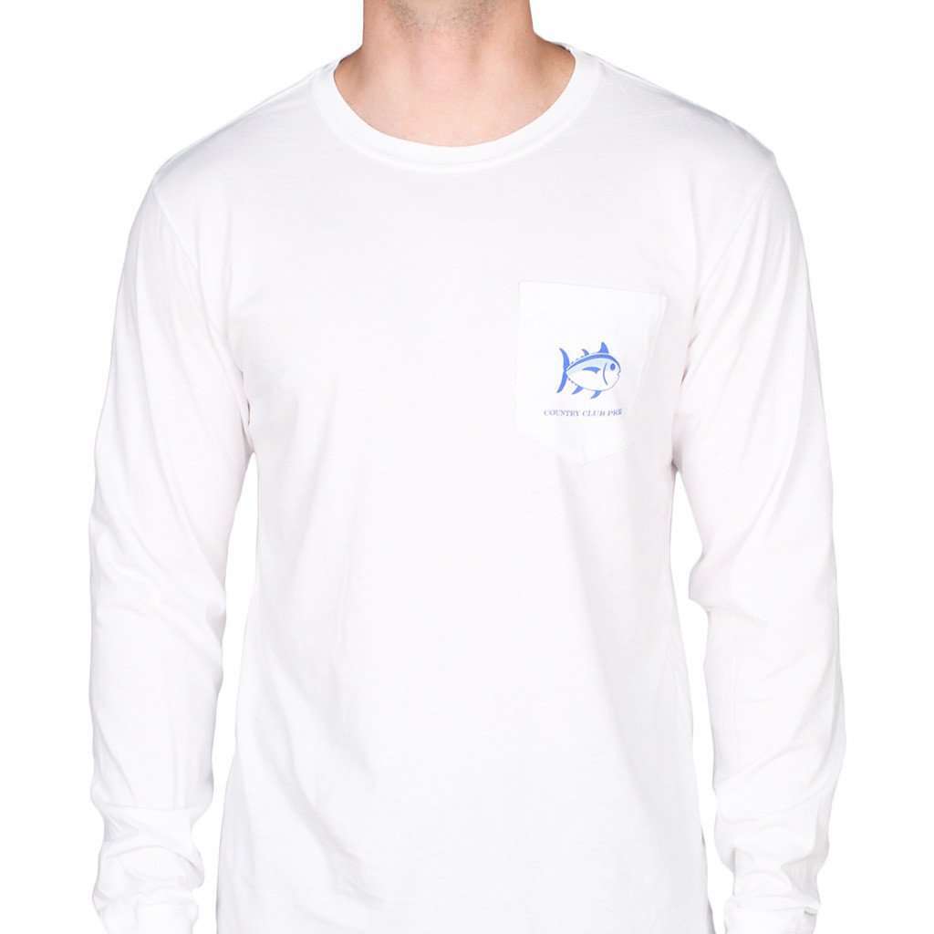 Long Sleeve CCP Nautical Flags Tee Shirt in Classic White by Southern Tide - Country Club Prep