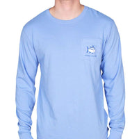 Long Sleeve CCP Nautical Flags Tee Shirt in Cool Water by Southern Tide - Country Club Prep