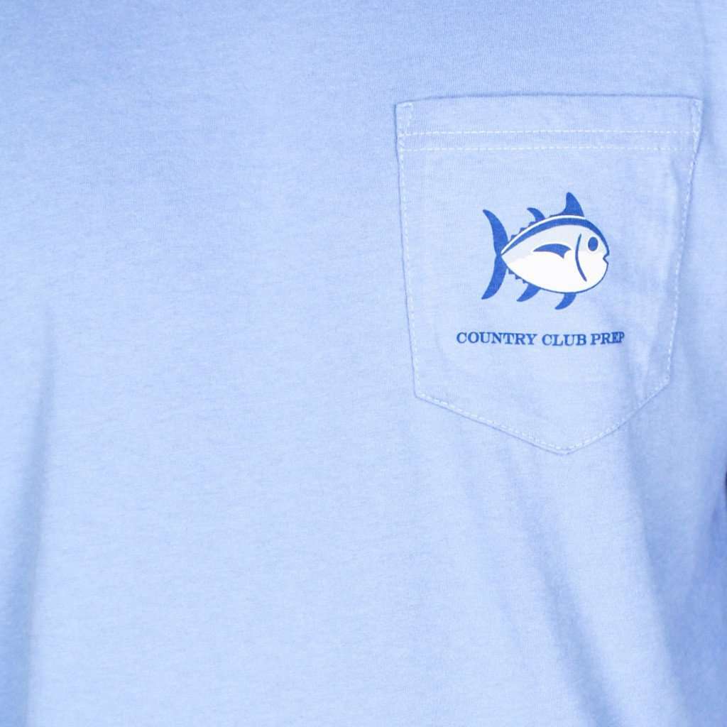 Long Sleeve CCP Nautical Flags Tee Shirt in Cool Water by Southern Tide - Country Club Prep