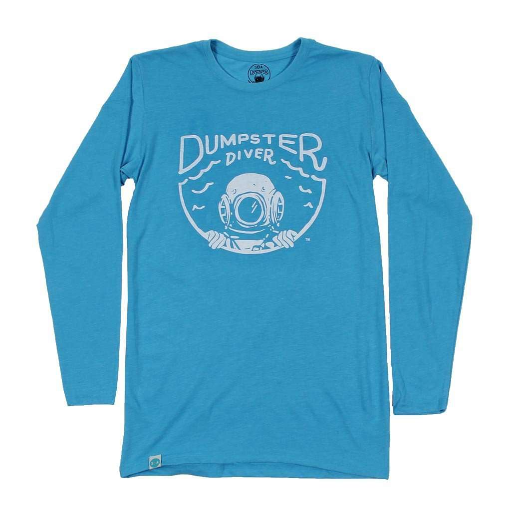 Long Sleeve Dumpster Diver Tee Shirt in Blue by 30A - Country Club Prep