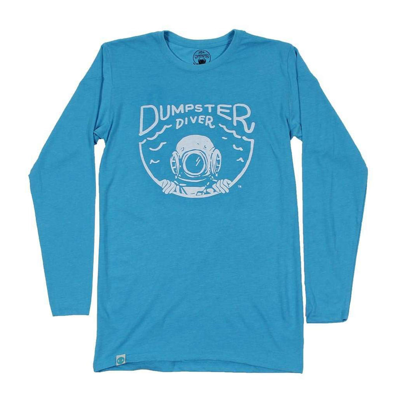 Long Sleeve Dumpster Diver Tee Shirt in Blue by 30A - Country Club Prep