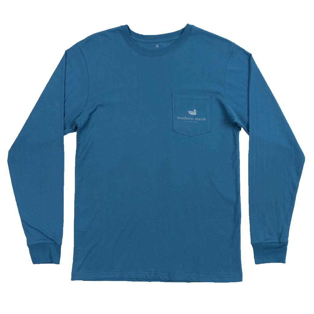 Long Sleeve Georgia Backroads Collection Tee in Slate by Southern Marsh - Country Club Prep