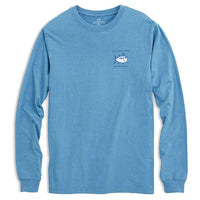 Long Sleeve Heathered Original Skipjack Tee in Blue Atoll by Southern Tide - Country Club Prep