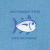 Long Sleeve Heathered Original Skipjack Tee in Blue Atoll by Southern Tide - Country Club Prep