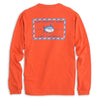 Long Sleeve Heathered Original Skipjack Tee in Bonfire Orange by Southern Tide - Country Club Prep