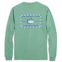 Long Sleeve Heathered Original Skipjack Tee in Pool Green by Southern Tide - Country Club Prep