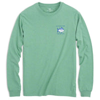 Long Sleeve Heathered Original Skipjack Tee in Pool Green by Southern Tide - Country Club Prep