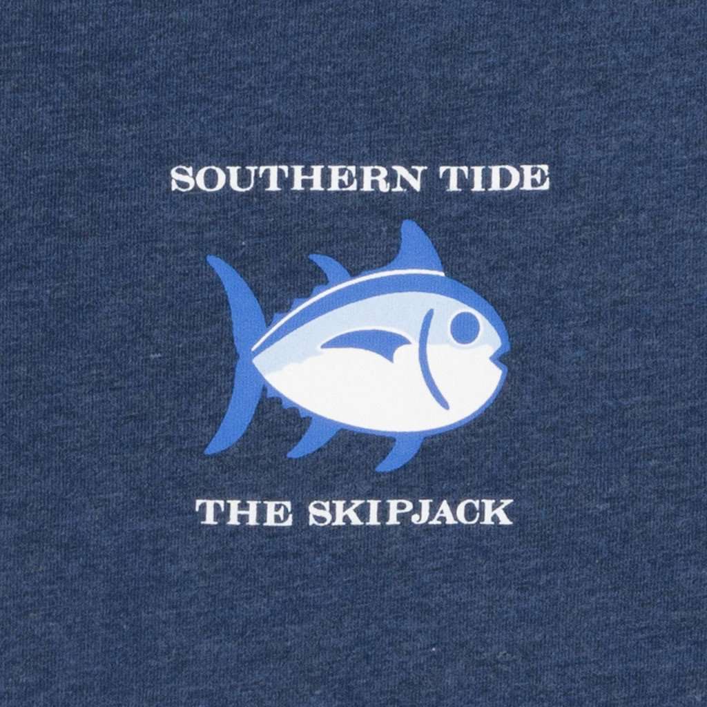 Long Sleeve Heathered Original Skipjack Tee in Skipper Blue by Southern Tide - Country Club Prep