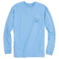 Long Sleeve Lacrosse Tee Shirt in Ocean Channel by Southern Tide - Country Club Prep