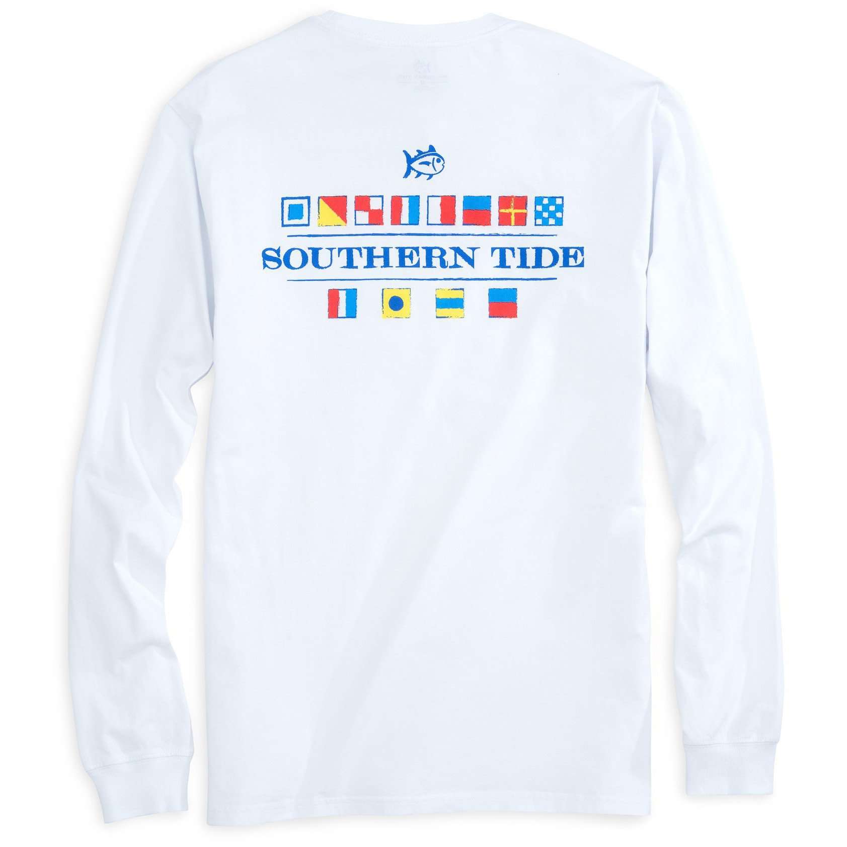 Southern Tide Long Sleeve Nautical Flags Tee Shirt in Classic