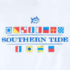 Long Sleeve Nautical Flags Tee Shirt in Classic White by Southern Tide - Country Club Prep