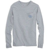 Long Sleeve Original Boathouse Tee in Heathered Grey by Southern Tide - Country Club Prep