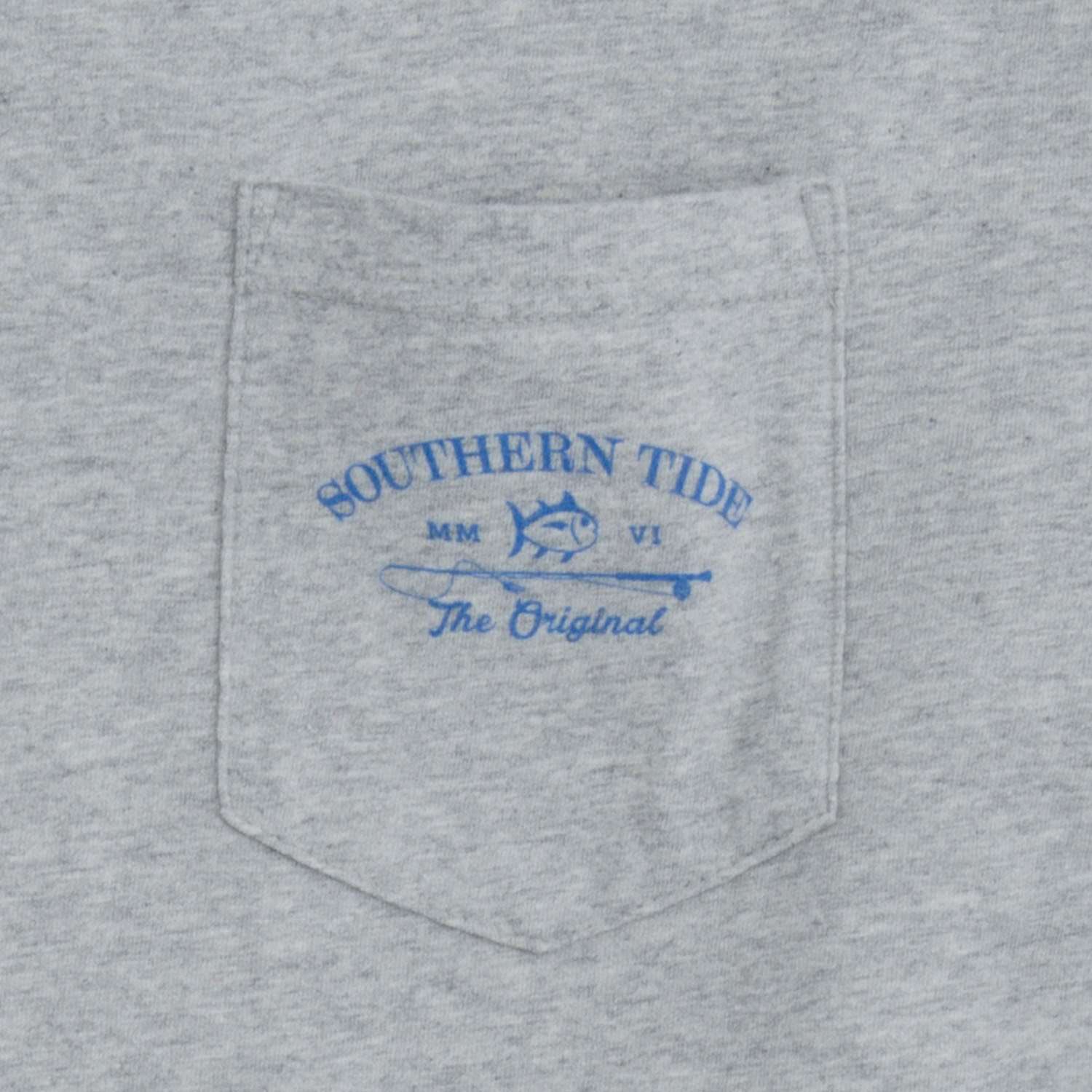 Long Sleeve Original Boathouse Tee in Heathered Grey by Southern Tide - Country Club Prep