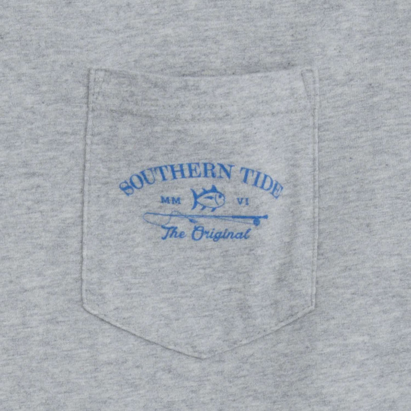 Long Sleeve Original Boathouse Tee in Heathered Grey by Southern Tide - Country Club Prep