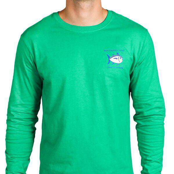 Long Sleeve Original Skipjack Tee in Grass Green by Southern Tide - Country Club Prep