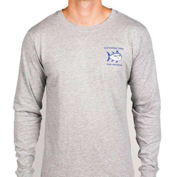 Long Sleeve Original Skipjack Tee in Grey by Southern Tide - Country Club Prep